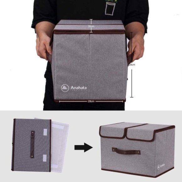 NIB Collapsible Storage Boxes w dual lid - Picture 3 of 5